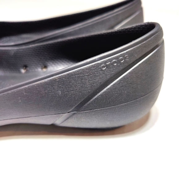 Crocs Patent Toe Black Ballet Flats Slip On Women's Shoes Size 8 - Picture 4 of 7